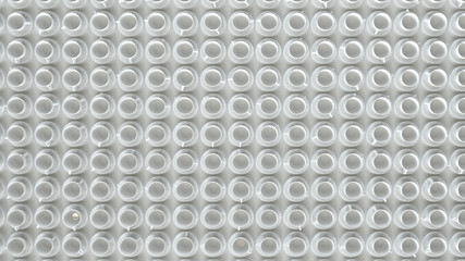 A large number of white cups on a white background - 3D rendering