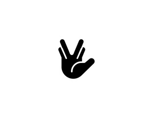 Fototapeta na wymiar Vulcan Salute vector flat icon. Isolated vulcan salute hand emoji illustration
