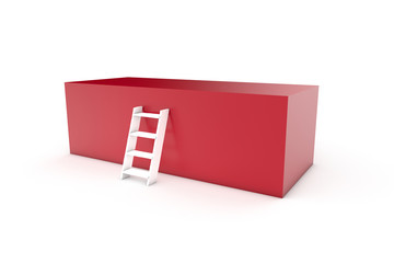 Concept of Ladder to Box on White