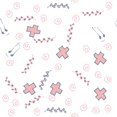 Childish seamless pattern made in hand drawn doodle style. Design animal made in soft colours. Background or wallpaper may use for wrapping paper, web page, kids nursery, postcard, hand made album