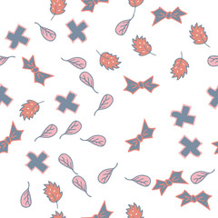Childish seamless pattern made in hand drawn doodle style. Design animal made in soft colours. Background or wallpaper may use for wrapping paper, web page, kids nursery, postcard, hand made album
