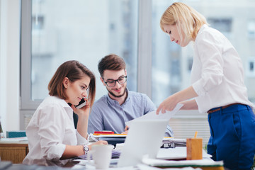 Fototapeta premium Team of architects working in the office