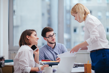 Team of architects working in the office
