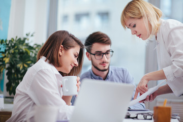 Team of architects working in the office