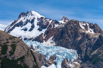 Fototapeta na wymiar Glacier, Fitz Roy Trek, El Chalten, Patagonia, Argentina