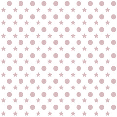 Simple ornament vector patterns. Use for ceramic tiles, wallpaper, linoleum, textiles, wrapping paper, web page, kids, postcard. Background or wallpaper with dots and stars