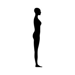 Fototapeta na wymiar Side view human body silhouette of an adult female