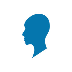 Side view silhouette of a bald gender neutral head