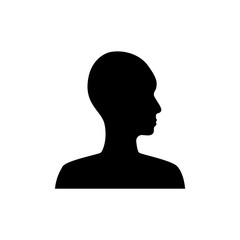 Side view silhouette of a bald gender neutral head