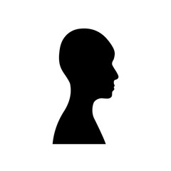 Side view silhouette of a bald gender neutral head