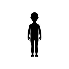 Front view human body silhouette of a toddler.