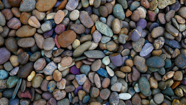 colorful pebble beach stone background