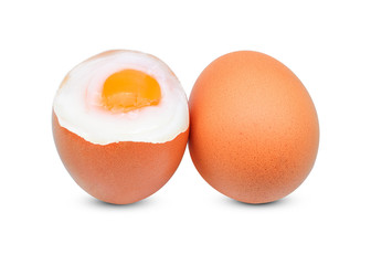 Onsen eggs, mineral water egg, Boiled eggs  isolated on white background