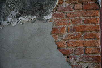 Old brick wall That has deteriorated, with background and texture.