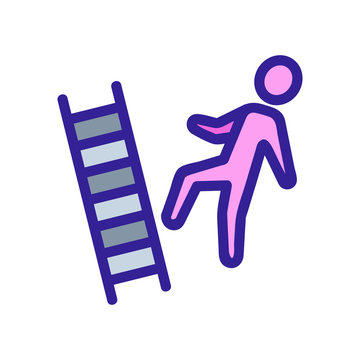 fall down the stairs of the icon vector. Thin line sign. Isolated contour symbol illustration