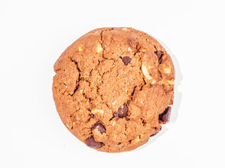 chocolate chip cookie isolated on white background