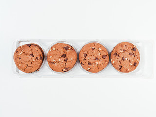 cookies on plate isolated on white