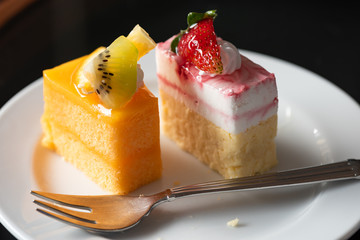 Orange cake and Yoghurt ribbon cheese cake