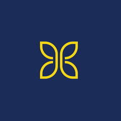 Creative simple line art vector leaf logo template