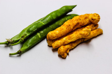 A picture of cookies with green peas