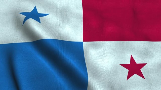 Panama flag waving in the wind. National flag Republic of Panama
