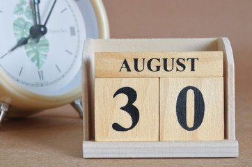 August 30, Cover design with clock in natural concept.