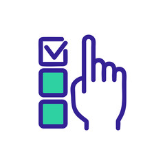 Choosing the answer is the icon vector. Thin line sign. Isolated contour symbol illustration