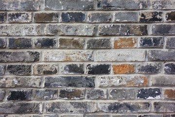 The grey brick walls of old houses