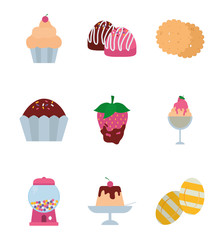 Isolated sweet food icon set vector design