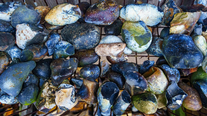 Abstract small flint group for background and texture. Concept view.