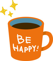 メッセージ入りマグカップ Be happy