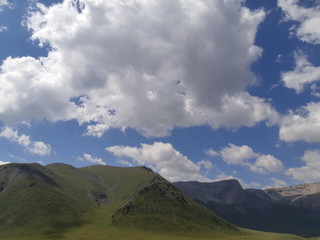 clouds over mountains