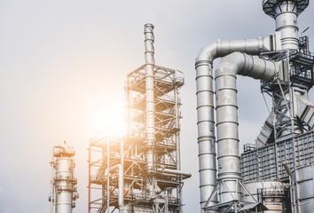 Industrial zone,The equipment of oil refining,Close-up of industrial pipelines of an oil-refinery...