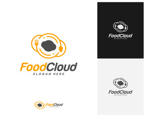 Food Cloud logo design vector. Food logo template. Restaurant, food court, cafe logo concept. Icon symbol. Illustration