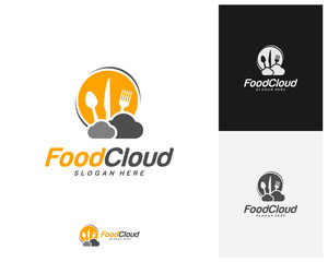 Food Cloud logo design vector. Food logo template. Restaurant, food court, cafe logo concept. Icon symbol. Illustration