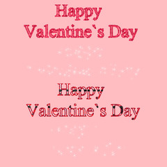Happy Valentine`s Day  lettering font sequin celebration phrase  with sparkles set . Copy space to designer project, for greeting cards, posters, invitations.