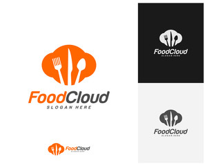 Food Cloud logo design vector. Food logo template. Restaurant, food court, cafe logo concept. Icon symbol. Illustration