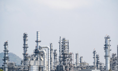 Industrial zone,The equipment of oil refining,Close-up of industrial pipelines of an oil-refinery plant,Detail of oil pipeline with valves in large oil refinery.