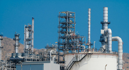 Industrial zone,The equipment of oil refining,Close-up of industrial pipelines of an oil-refinery...