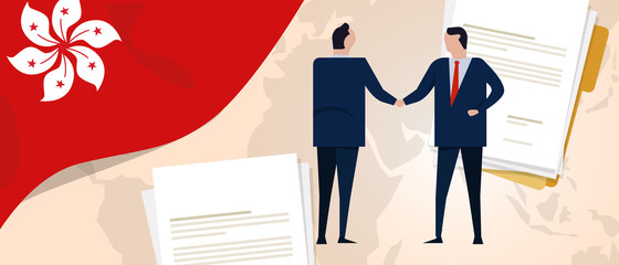 Hongkong international partnership bilateral cooperation deals. Relationship and trade deals business transaction contract