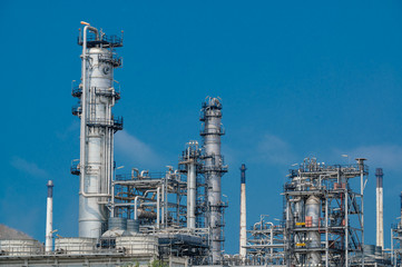 Industrial zone,The equipment of oil refining,Close-up of industrial pipelines of an oil-refinery plant,Detail of oil pipeline with valves in large oil refinery.