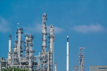 Industrial zone,The equipment of oil refining,Close-up of industrial pipelines of an oil-refinery...