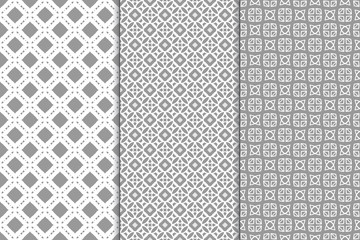 A set of seamless linear patterns. Repeating vector background. Abstract template for printing