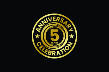 Anniversary logo template Vector design birthday celebration,  Golden anniversary emblem, Design for booklet leaflet magazine brochure poster web invitation or greeting card