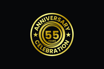 Anniversary logo template Vector design birthday celebration,  Golden anniversary emblem, Design for booklet leaflet magazine brochure poster web invitation or greeting card