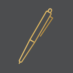 golden pen icon- vector illustration