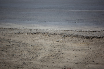 Close Up shot Dirty and Damage of asphalt road
