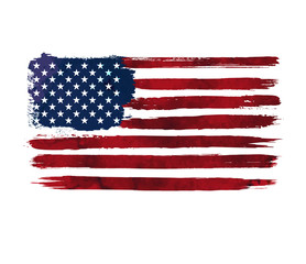 Watercolor flag of America. USA flag. Distressed  usa flags. EPS 10, Clip art. Only commercial  use