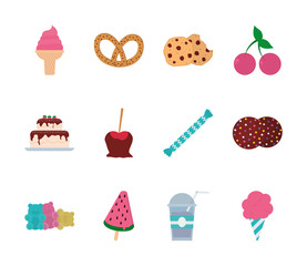Isolated sweet food icon set vector design