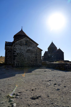 Armenia: Sevanavank monastery - silhouette